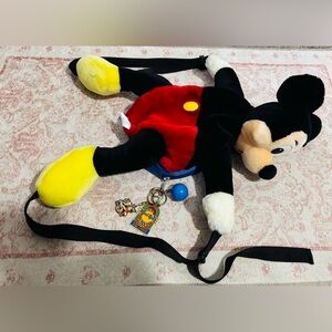 Disney Mickey Mouse Plush Backpack with Keychains